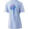 imageHUK Womens Short Sleeve Performance Tee  Ladies Fishing TShirtJelly Fish  Coastal Sky Heaather