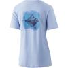 imageHUK Womens Short Sleeve Performance Tee  Ladies Fishing TShirtManta Watercolor  Coastal Sky Heaather