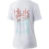 imageHUK Womens Short Sleeve Performance Tee  Ladies Fishing TShirtMarlin Palm Horizon  White