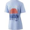 imageHUK Womens Short Sleeve Performance Tee  Ladies Fishing TShirtStriped Horizon  Coastal Sky Heaather
