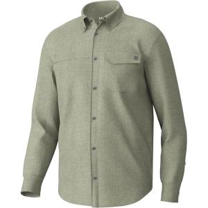 imageHUK Mens Tide Point Long Sleeve Shirt Fishing Button DownChambray  Moss