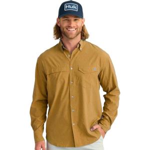 imageHUK Mens Tide Point Long Sleeve Shirt Fishing Button DownSand Piper