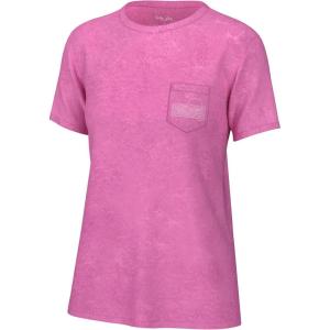 imageHUK Womens Short Sleeve Mineral Wash Pocket Tee Fishing TShirtNeon Coral