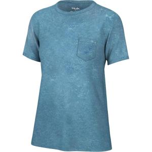 imageHUK Womens Short Sleeve Mineral Wash Pocket Tee Fishing TShirtQuiet Harbor