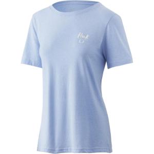 imageHUK Womens Short Sleeve Performance Tee  Ladies Fishing TShirtJelly Fish  Coastal Sky Heaather