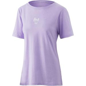 imageHUK Womens Short Sleeve Performance Tee  Ladies Fishing TShirtManta Watercolor  Lavender Heather