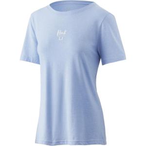 imageHUK Womens Short Sleeve Performance Tee  Ladies Fishing TShirtWatercolor Turtle  Coastal Sky Heaather