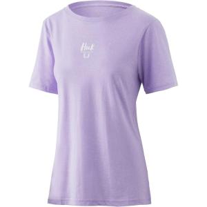 imageHUK Womens Short Sleeve Performance Tee  Ladies Fishing TShirtWatercolor Turtle  Lavender Heather