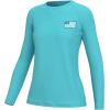 imageHUK Womens Pursuit Long Sleeve Performance Shirt  Sun ProtectionHuk  Bars  Blue Radiance