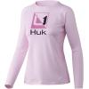 imageHUK Womens Pursuit Long Sleeve Performance Shirt  Sun ProtectionHuk Reflection  Barely Pink