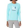 imageHUK Womens Pursuit Long Sleeve Performance Shirt  Sun ProtectionHuk Reflection  Blue Radiance