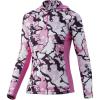 imageHUK Womens Icon X Hoodie UPF 50 LongSleeve Fishing ShirtCurrent Camo  Salmon Pink