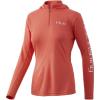 imageHUK Womens Icon X Hoodie UPF 50 LongSleeve Fishing ShirtFusion Coral