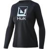 imageHUK Womens Pursuit Long Sleeve Performance Shirt  Sun ProtectionHuk Reflection  Black