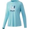 imageHUK Womens Pursuit Long Sleeve Performance Shirt  Sun ProtectionHuk Reflection  Blue Radiance