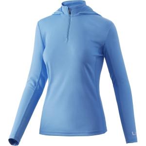 imageHUK Womens Icon X Hoodie UPF 50 LongSleeve Fishing ShirtAzure Blue
