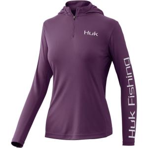 imageHUK Womens Icon X Hoodie UPF 50 LongSleeve Fishing ShirtBlackberry
