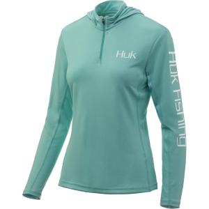 imageHUK Womens Icon X Hoodie UPF 50 LongSleeve Fishing ShirtBright Teal