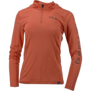 imageHUK Womens Icon X Hoodie UPF 50 LongSleeve Fishing ShirtCoral