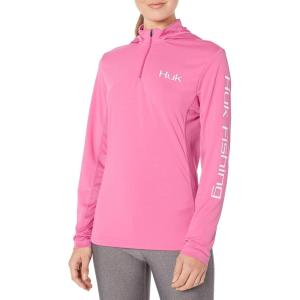 imageHUK Womens Icon X Hoodie UPF 50 LongSleeve Fishing ShirtHot Pink