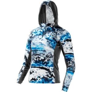 imageHUK Womens Icon X Hoodie UPF 50 LongSleeve Fishing ShirtHydro Glacier