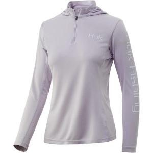 imageHUK Womens Icon X Hoodie UPF 50 LongSleeve Fishing ShirtLavender Blue