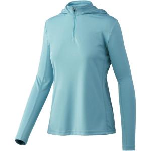 imageHUK Womens Icon X Hoodie UPF 50 LongSleeve Fishing ShirtPorcelain Blue