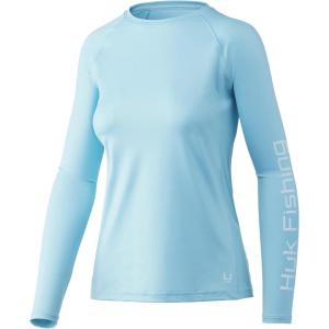 imageHUK Womens Pursuit Long Sleeve Performance Shirt  Sun ProtectionBlue Radiance