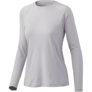 imageHUK Womens Pursuit Long Sleeve Performance Shirt  Sun ProtectionHuk  Bars  Oyster