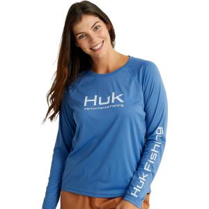 imageHUK Womens Pursuit Long Sleeve Performance Shirt  Sun ProtectionQuiet Harbor