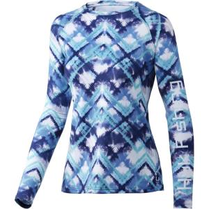 imageHUK Womens Pursuit Long Sleeve Performance Shirt  Sun ProtectionRoy Troy  Deep Ocean Blue