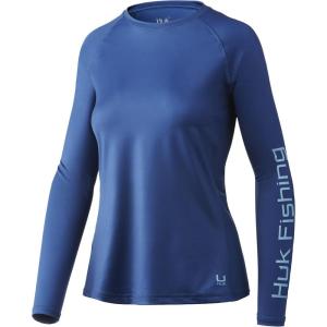 imageHUK Womens Pursuit Long Sleeve Performance Shirt  Sun ProtectionSargasso Sea