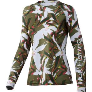 imageHUK Womens Pursuit Long Sleeve Performance Shirt  Sun ProtectionTall Leaves  Moss