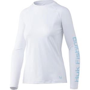 imageHUK Womens Pursuit Long Sleeve Performance Shirt  Sun ProtectionWhite