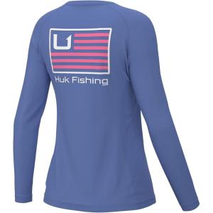 imageHUK Pursuit Graphic Long Sleeve Fishing Shirt for WomenHuk and Bars  Wedgewood
