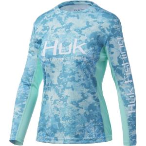 imageHUK Womens Icon X Camo Long Sleeve Performance Fishing ShirtTide Change  Sea Floor