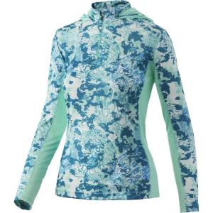 imageHUK Womens Icon X Hoodie UPF 50 LongSleeve Fishing ShirtTide Change  Sea Floor