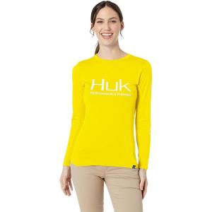 imageHUK Womens Icon X Long Sleeve Fishing Shirt with Sun ProtectionBlaze Yellow