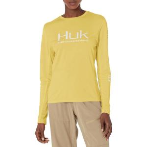 imageHUK Womens Icon X Long Sleeve Fishing Shirt with Sun ProtectionCanary