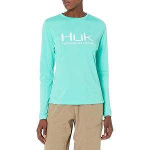 imageHUK Womens Icon X Long Sleeve Fishing Shirt with Sun ProtectionElectric Green