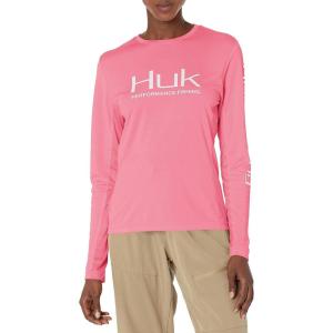 imageHUK Womens Icon X Long Sleeve Fishing Shirt with Sun ProtectionSalmon Pink