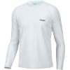 imageHUK Mens Pursuit Pattern Crew Sleeve Performance ShirtCamo Badge  White
