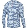 imageHUK Mens Pursuit Pattern Crew Sleeve Performance ShirtHidden Huk  Ice Water