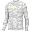 imageHUK Mens Pursuit Pattern Crew Sleeve Performance ShirtHidden Huk  Harbor Mist