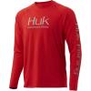 imageHUK Mens Pursuit Vented Long Sleeve 30 UPF Fishing ShirtRed