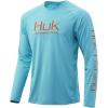 imageHUK Mens Pursuit Vented Long Sleeve 30 UPF Fishing ShirtScuba Blue