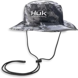 imageHUK Mens Boonie Wide Brim Fishing HatMossy Oak Stormwater Midnight