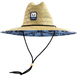 imageHUK Mens Printed Straw Lifeguard Style Wide Brim Sun HatNaval Academy