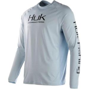 imageHUK Mens Pursuit Vented Long Sleeve 30 UPF Fishing ShirtDesert Sage