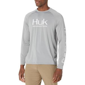 imageHUK Mens Pursuit Vented Long Sleeve 30 UPF Fishing ShirtGrey